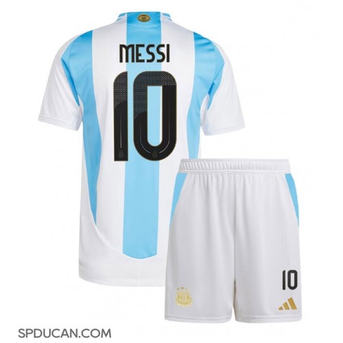 Dječji Nogometni Dres Argentina Lionel Messi #10 Domaci Copa America 2024 Kratak Rukav (+ Kratke hlače)